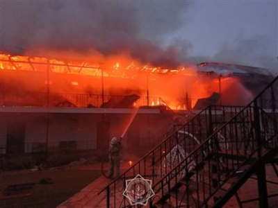 На Алаколе произошел крупный пожар на базе отдыха