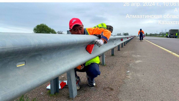 Светоотражающие катафоты установили на дорогах в Алматинской области