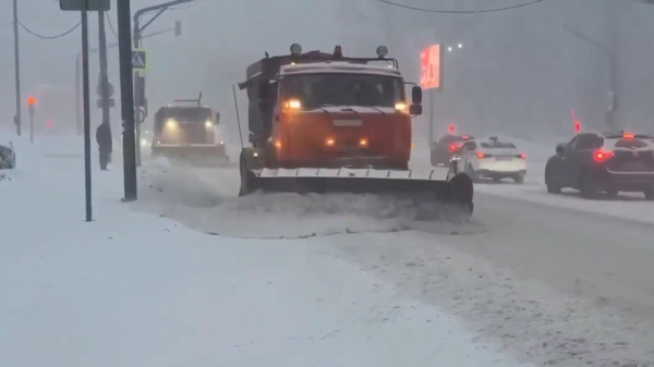 Аномальный снегопад в Москве. Видео